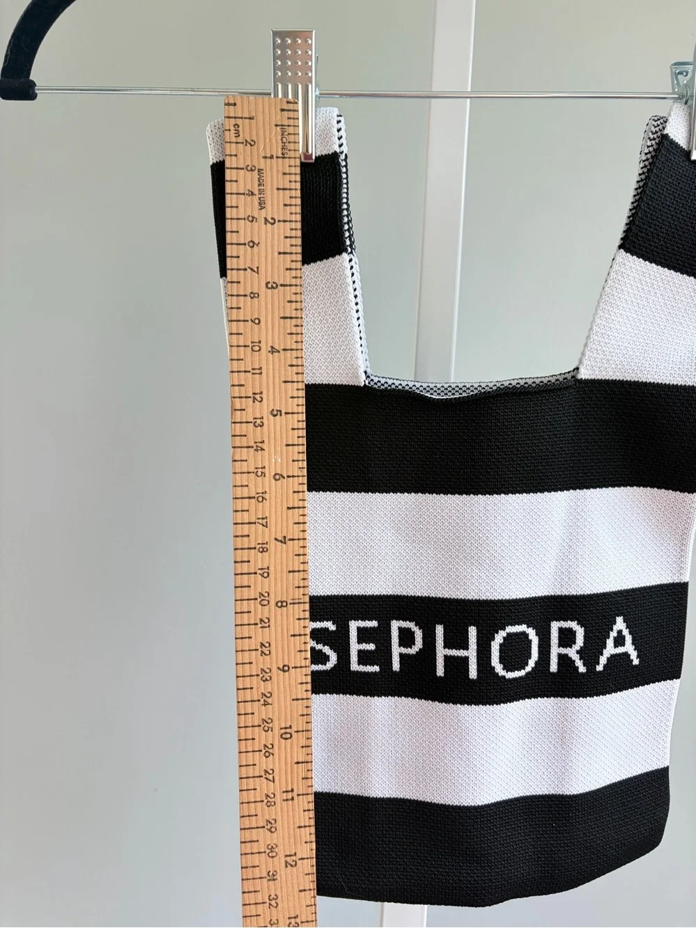 Sephora Black & White Stripe Wristlet Bag